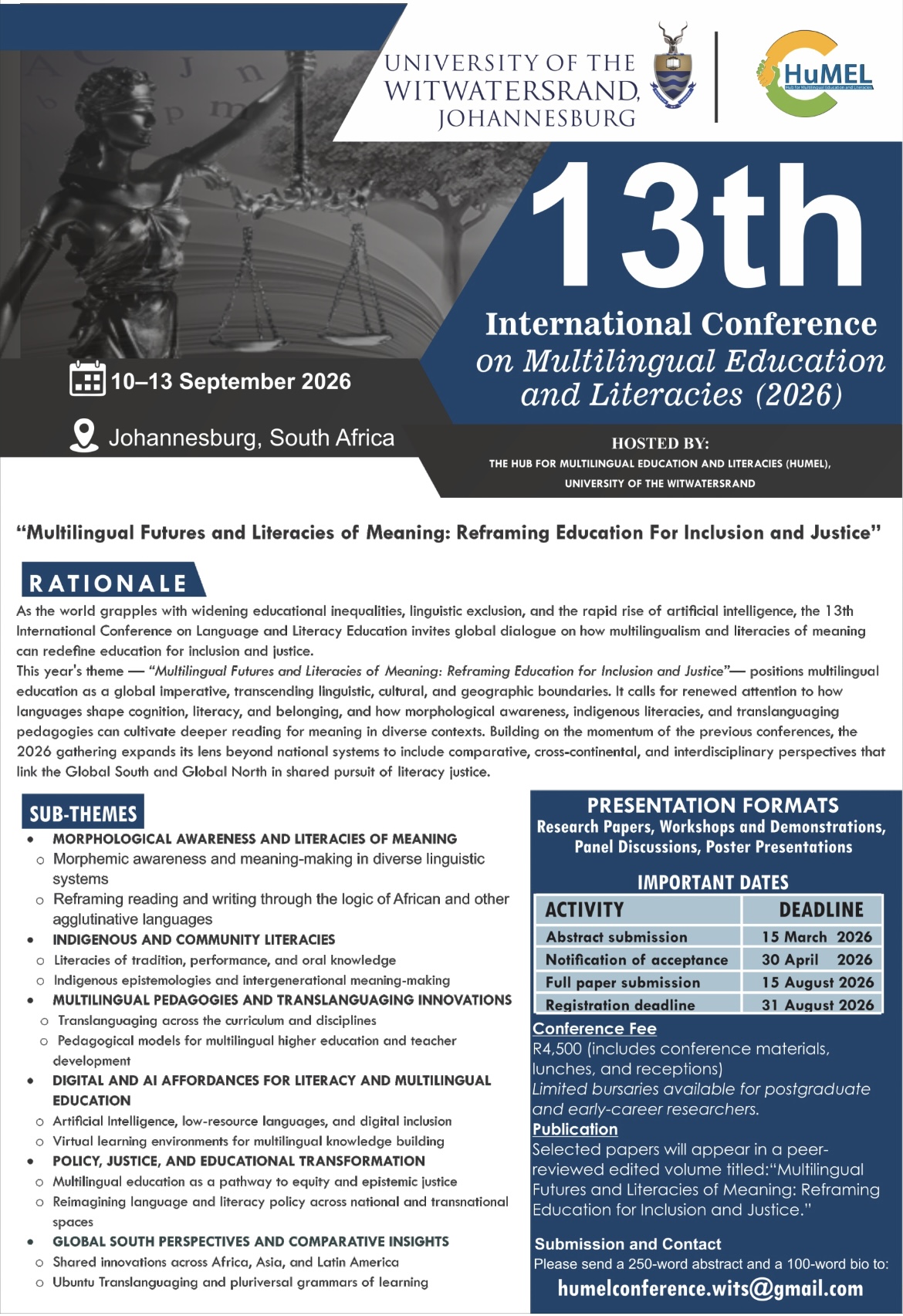13th International Conference on Multilingual Education and Literacies